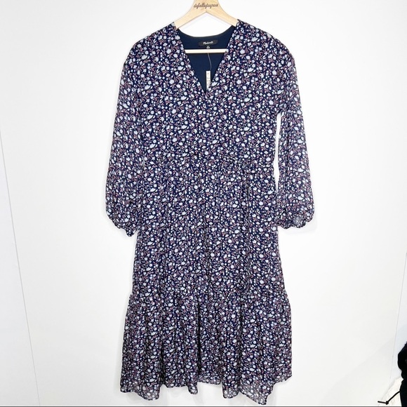 NWT Madewell Tie-Waist Midi Dress in Harvest Vine - Picture 5 of 13